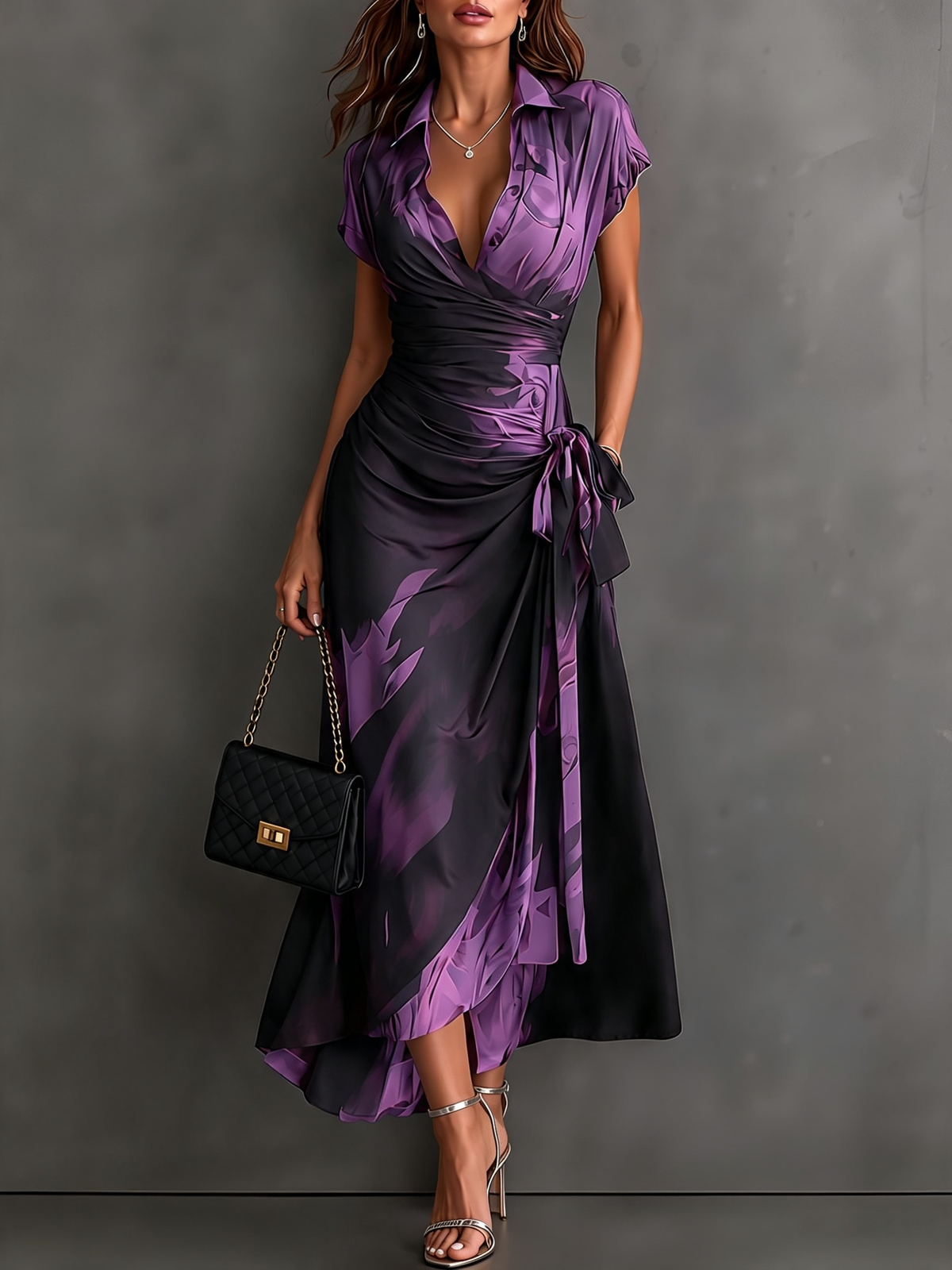 Matilda | Abstract Wrap Midi Dress