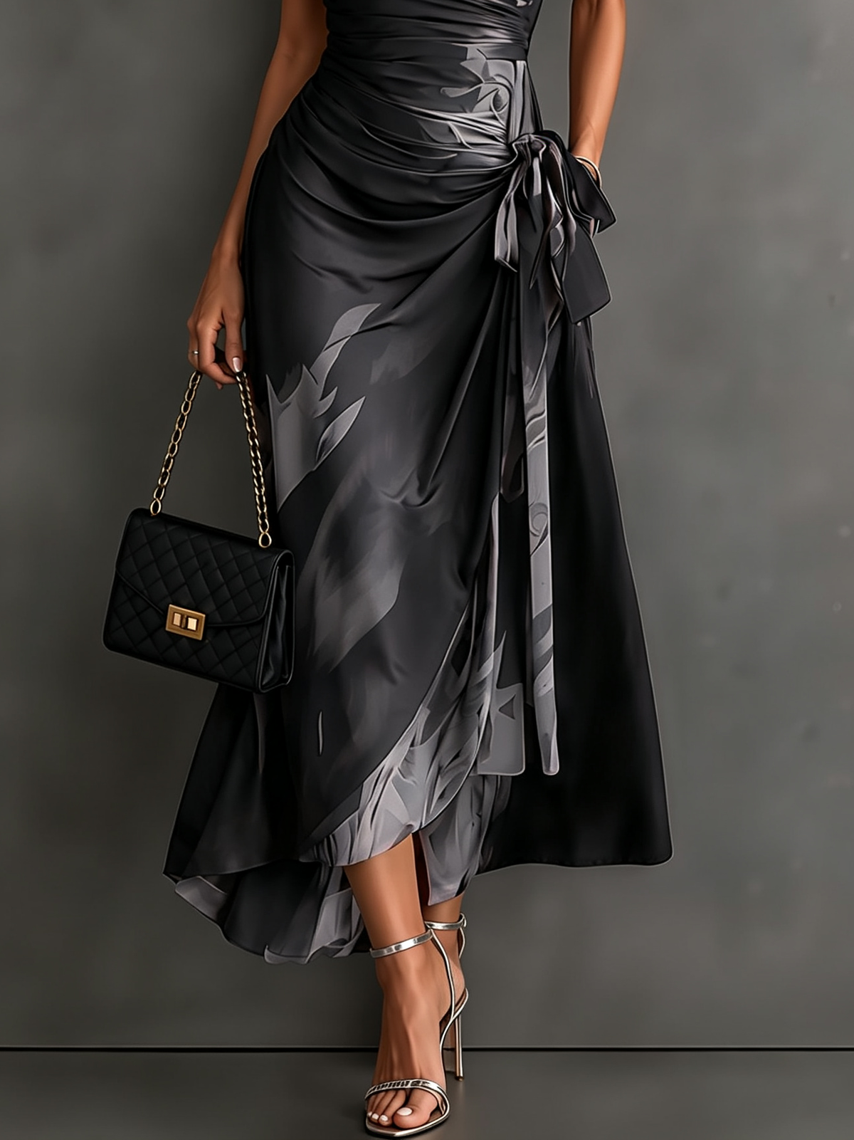 Matilda | Abstract Wrap Midi Dress