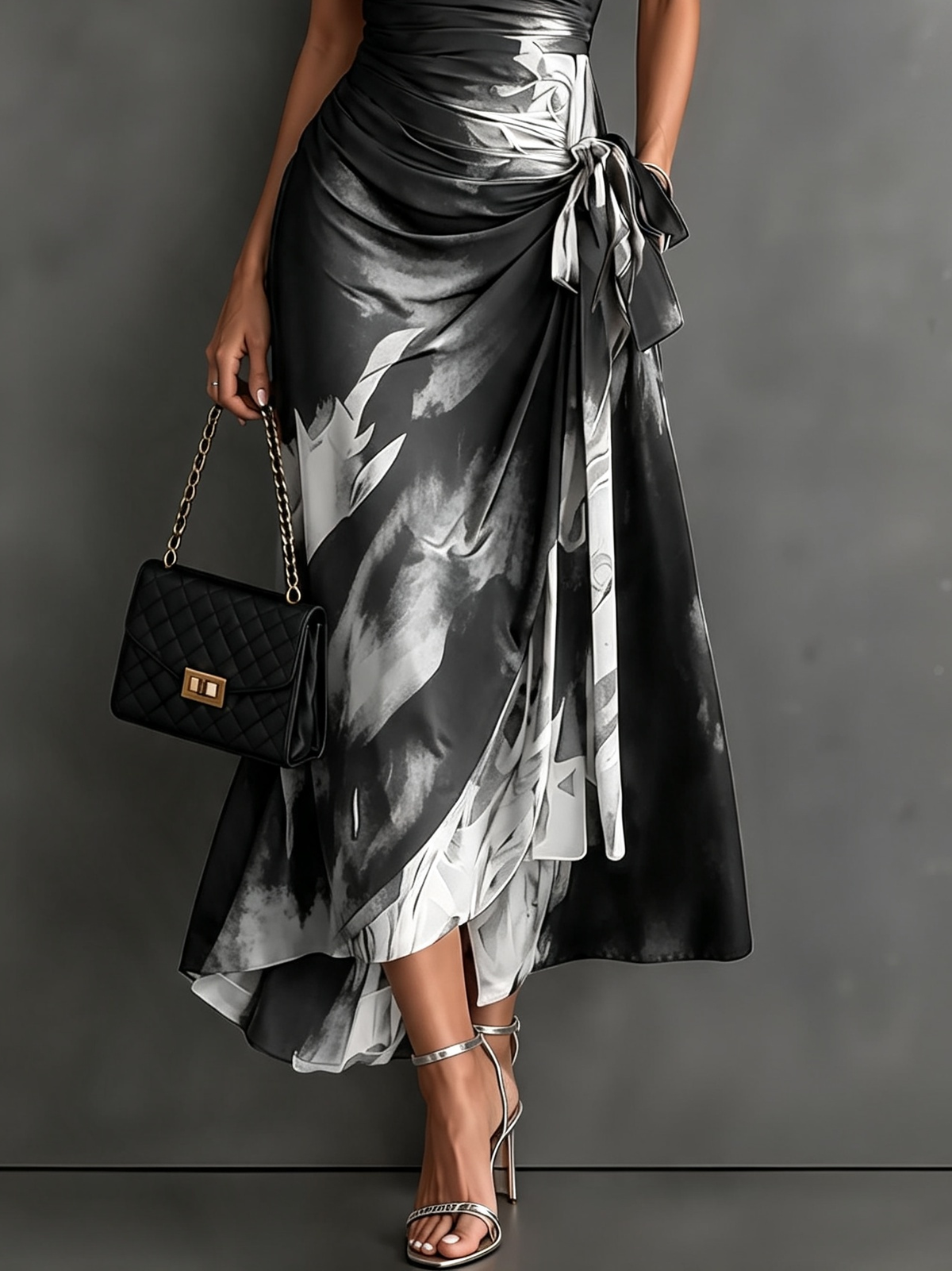 Matilda | Abstract Wrap Midi Dress