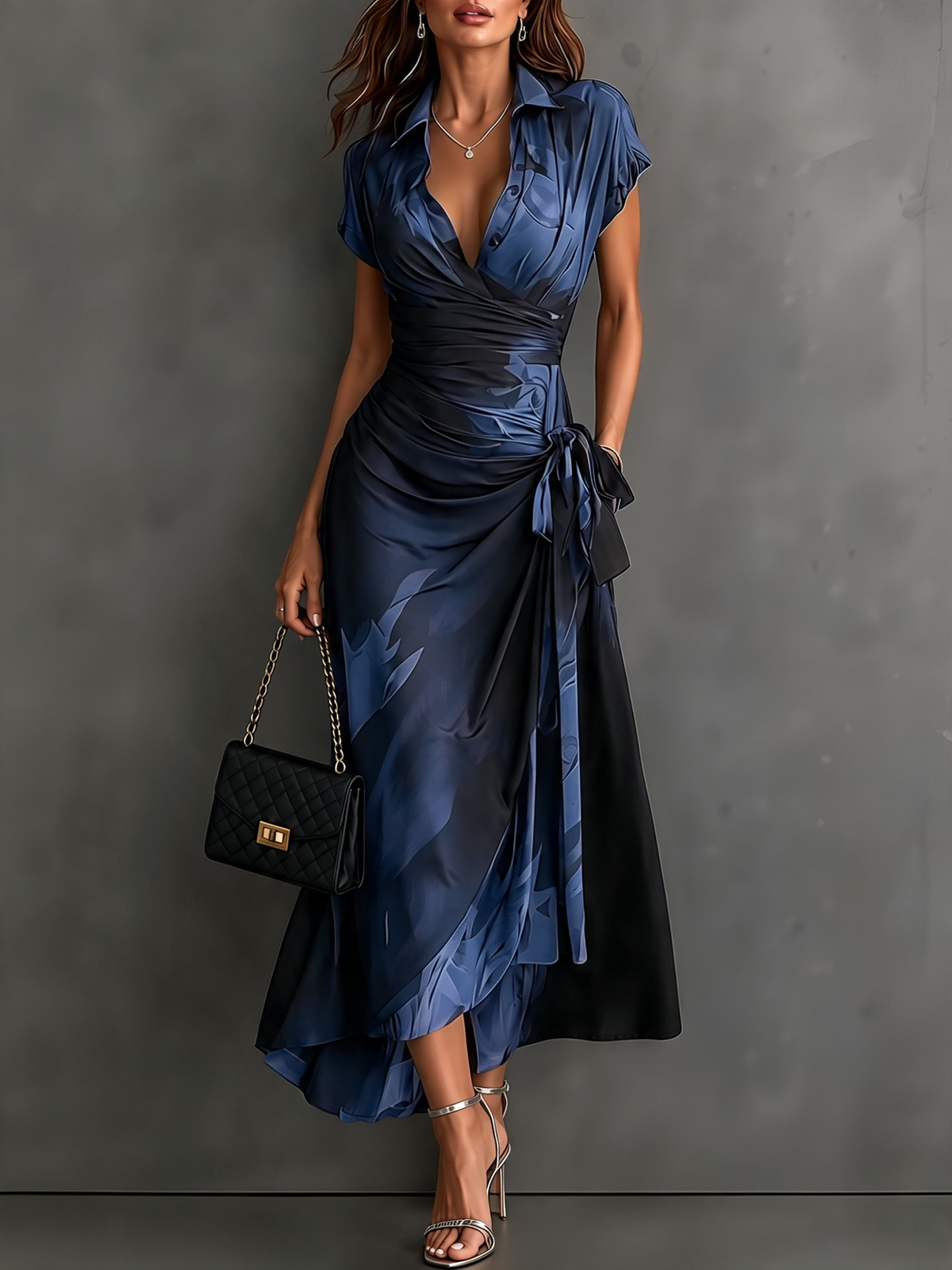 Matilda | Abstract Wrap Midi Dress