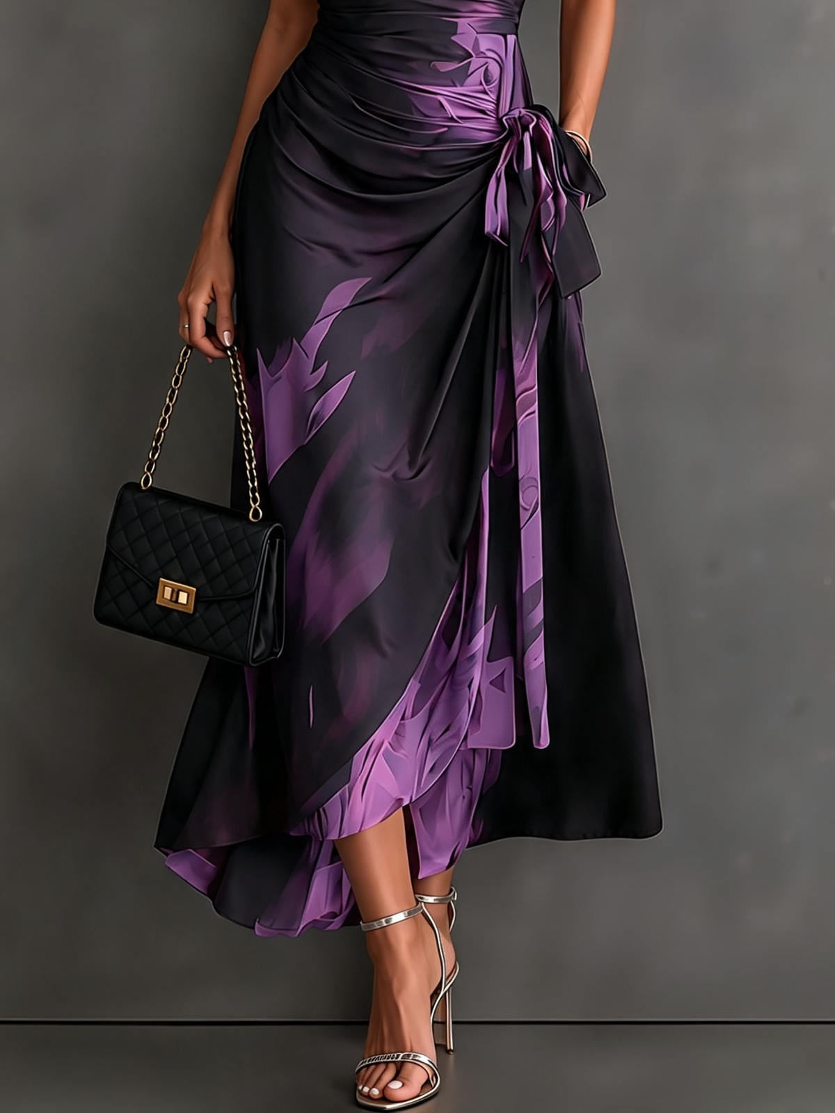 Matilda | Abstract Wrap Midi Dress
