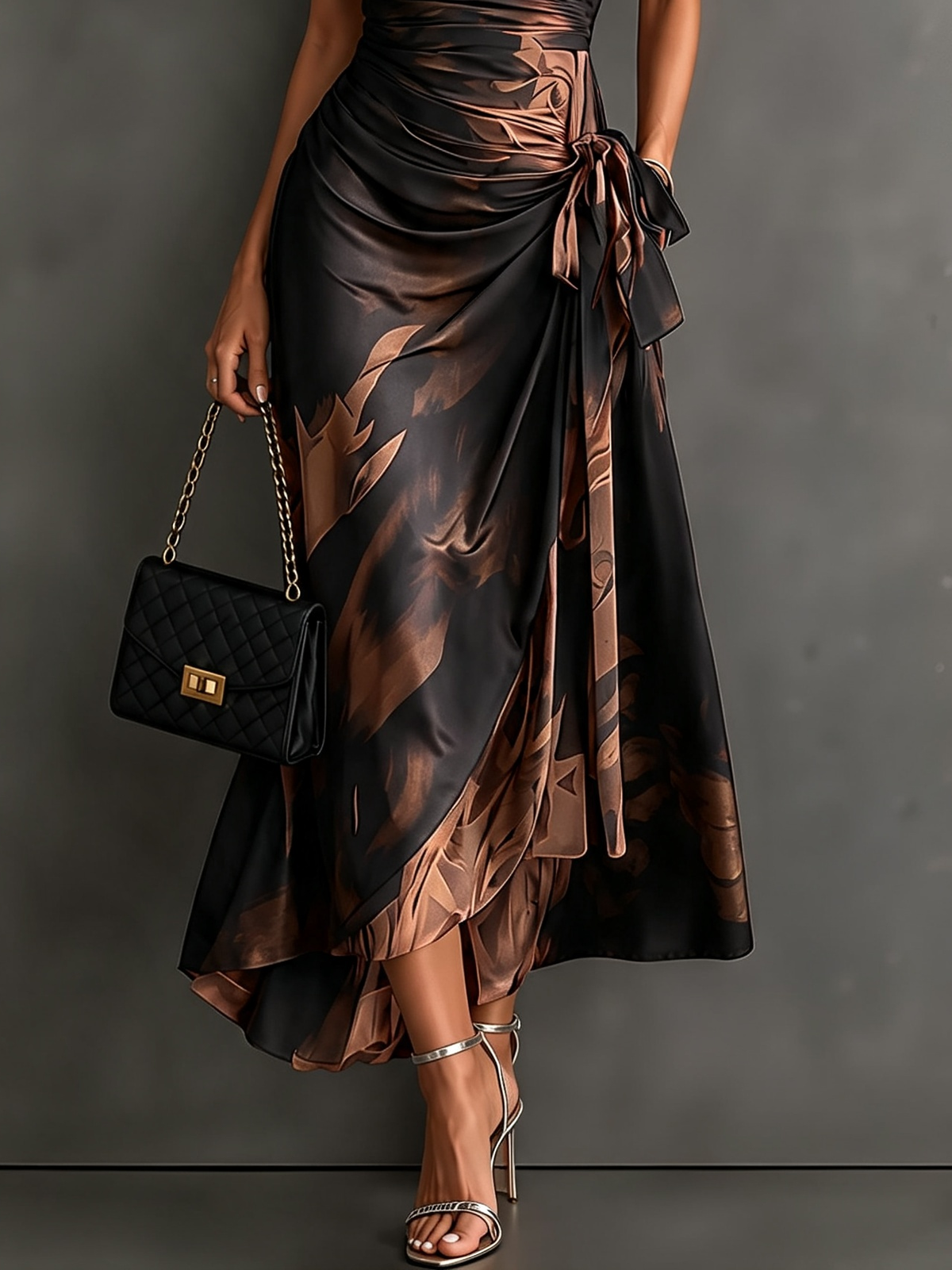 Matilda | Abstract Wrap Midi Dress