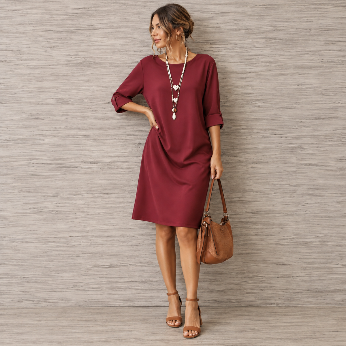 Sabine | Flattering Flowing Midi Dress