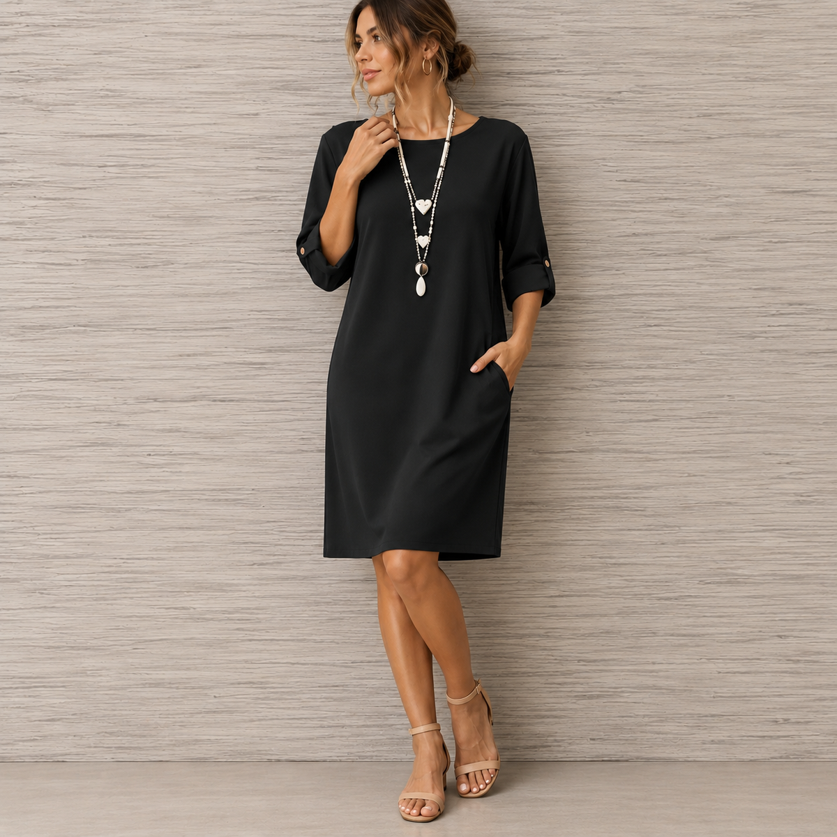Sabine | Flattering Flowing Midi Dress