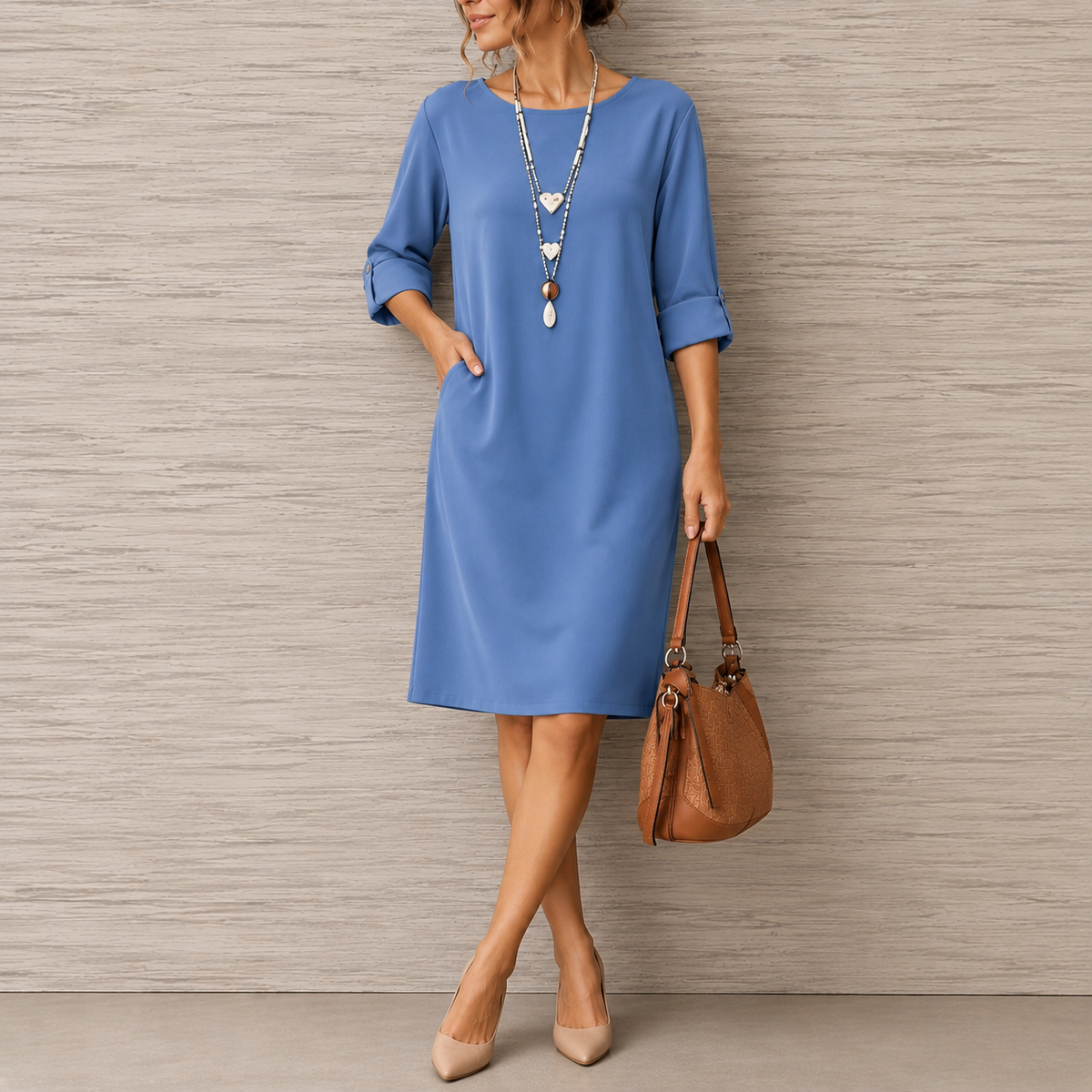 Sabine | Flattering Flowing Midi Dress