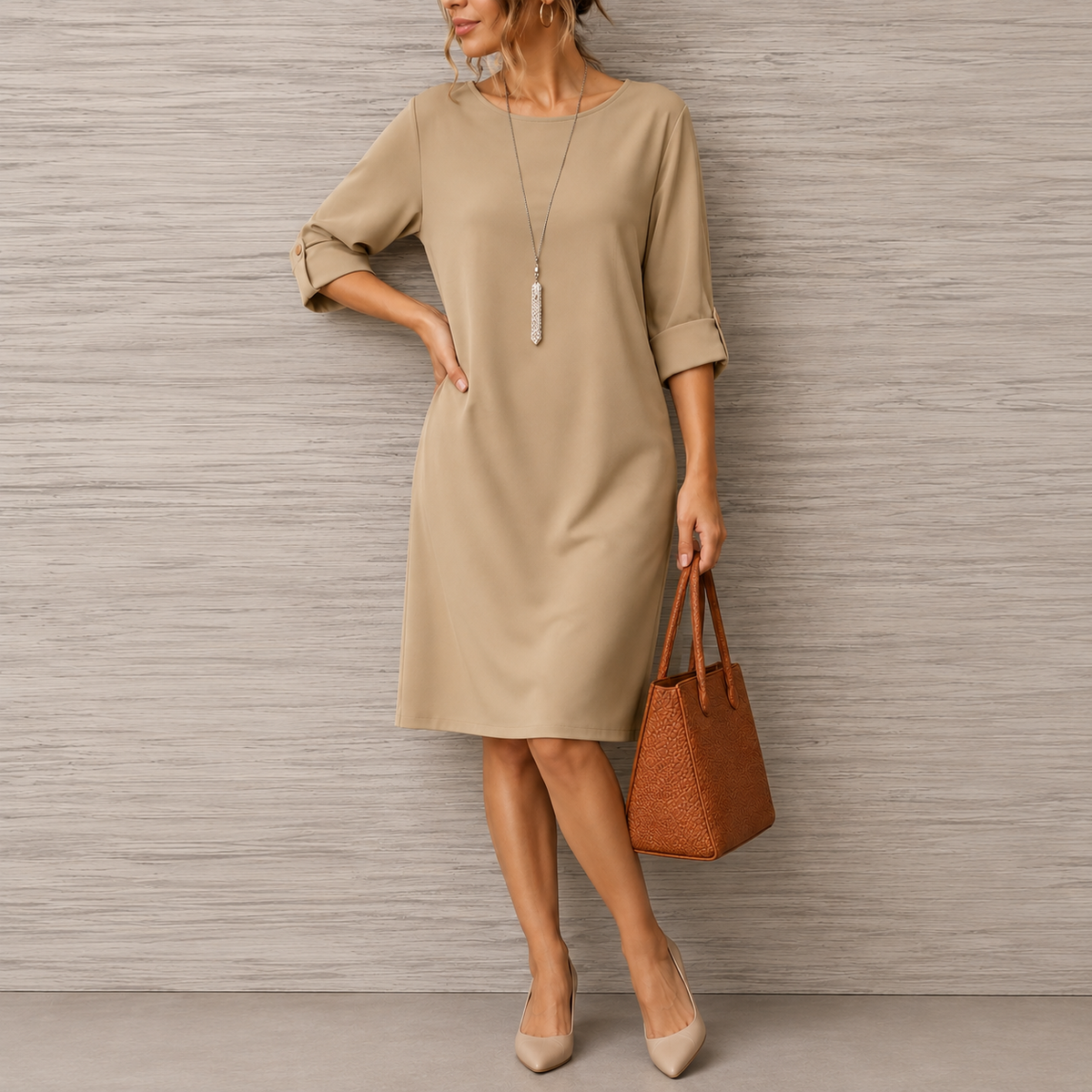 Sabine | Flattering Flowing Midi Dress