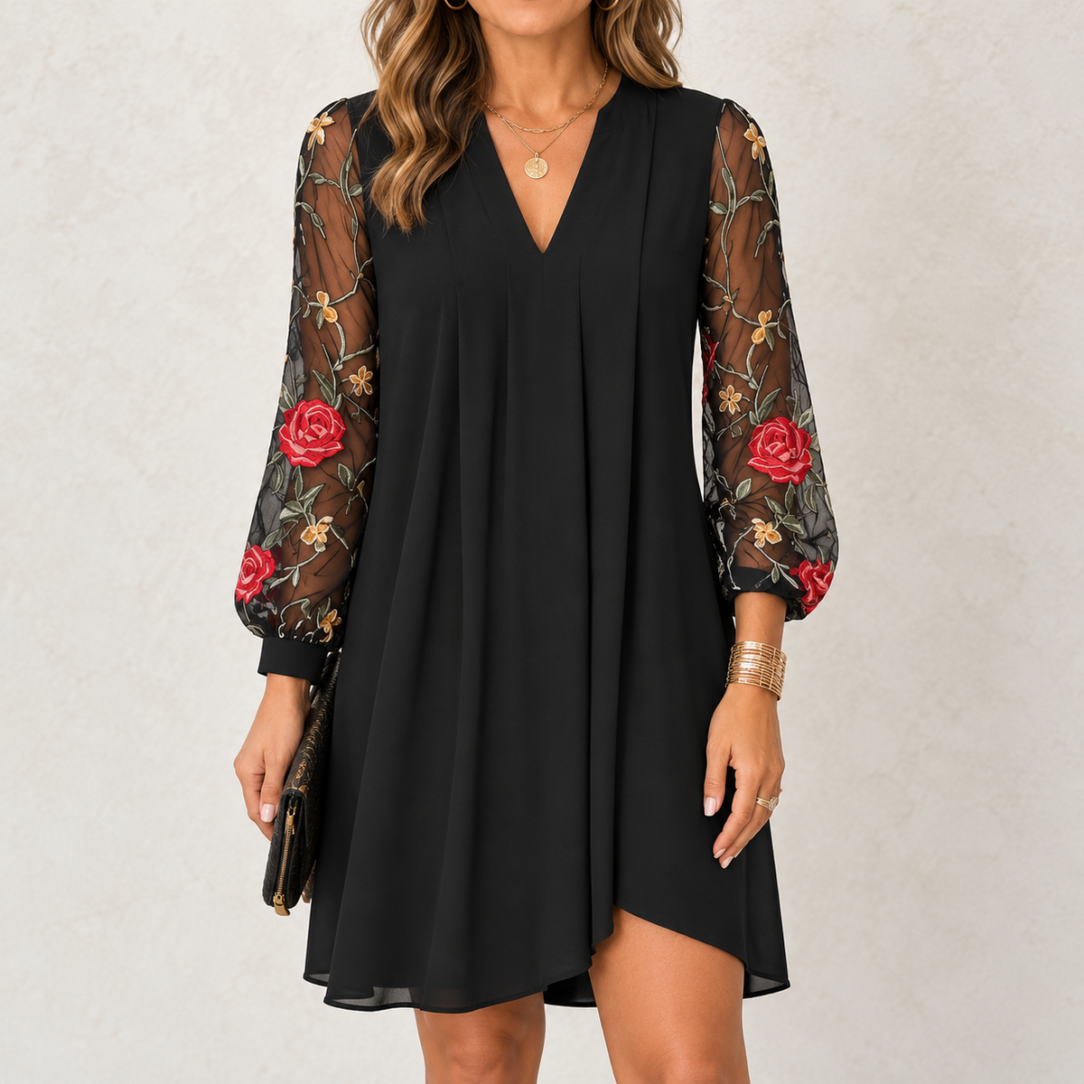 Camille | Elegant Floral Sleeve Dress