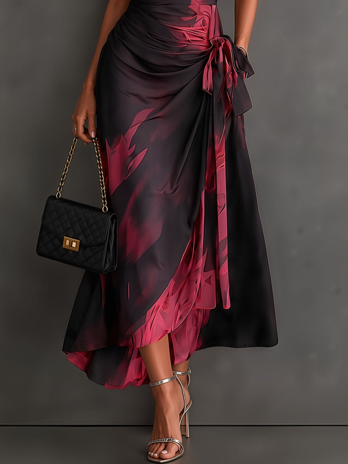 Matilda | Abstract Wrap Midi Dress